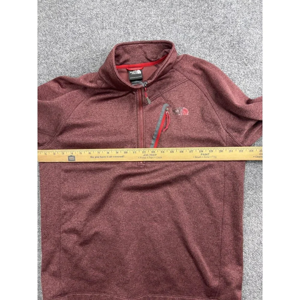 The‎ North Face Pullover Mens Large Red 1/4 Zip Long Sleeve Fleece Hiking Top